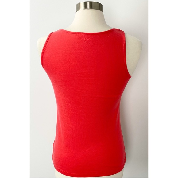 Express Tiered Ruffle Front Sleeveless Cotton Tank Coral Small INV179 - Picture 3 of 6
